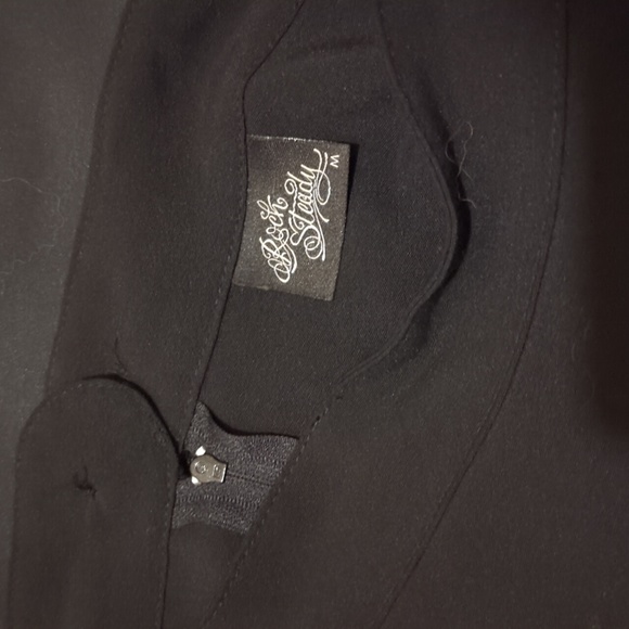 Modcloth Rocksteady Black A-line midi skirt with white stripe - Picture 7 of 8